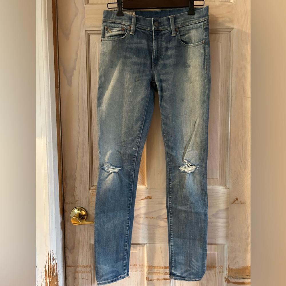 POLO Ralph Lauren Tompkins Skinny
Distressed Stretch Denim Jeans. Women’s 27